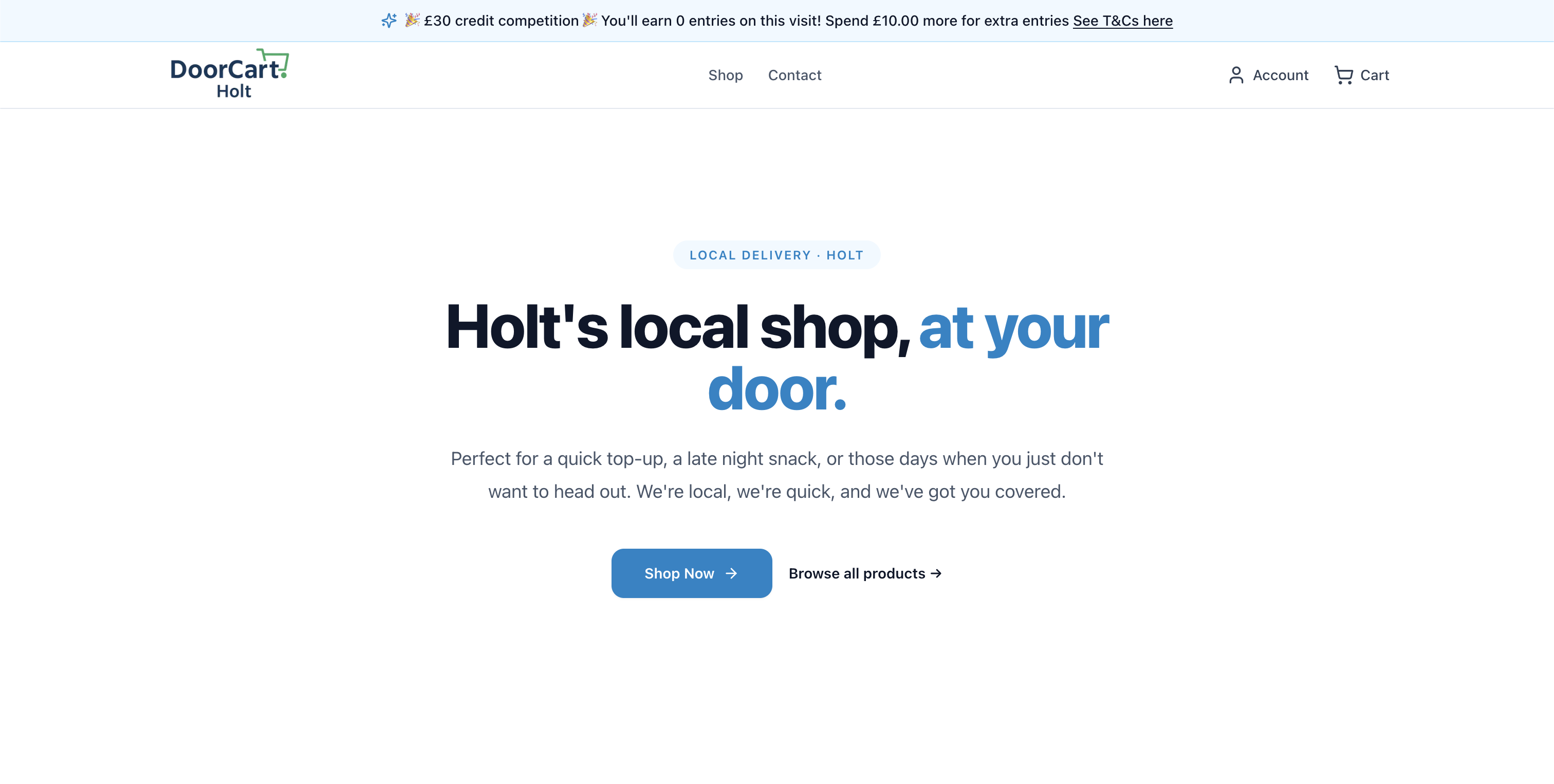 DoorCart platform homepage